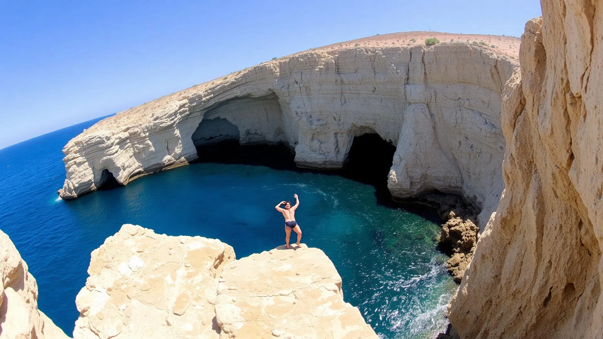 Hoppklippor vid Cape Greco